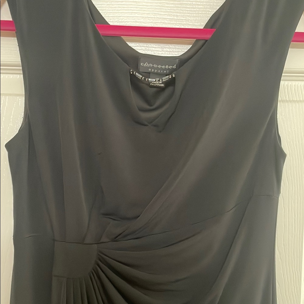 Connected Apparel Black Ruched Maxi Dress - Picture 3 of 3